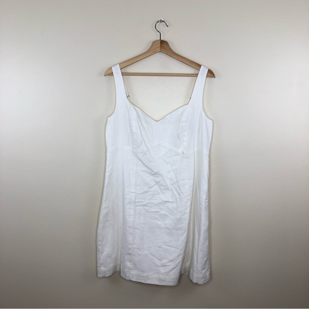 NWT Abercrombie & Fitch Linen Cotton White Mini Dress Sleeveless Size XL